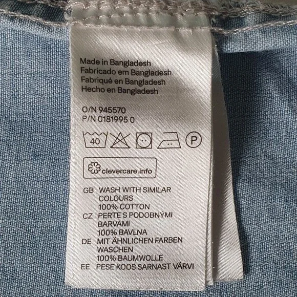 Size S 34½-36¼" Collar 41.5cm Denim Slim Fit Shirt - Picture 10 of 11